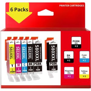 Tr8550 Lot de 6 cartouches d'encre pour Canon Pixma Ts6350a Ts6351a Ts6350 Ts705 Tr8550 Ts8350 Ts8350a pour Canon Tr8550 - Neuf