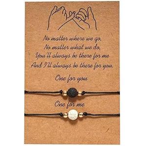 Kal-Guosheng Lot De 2 Bracelets D'amiti&eacute; En Corde, Faits &Agrave; La Main, Pour Couple D'amiti&eacute; &Agrave; Longue Distance, Cadeau D'anniversaire Pour Couples D'amiti&eacute;, L, - Neuf