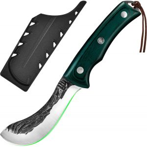 Boning Knife With Case,High Carbon Steel Boning Knife For Fishing,Home,Camping And Bbq (Green,8.6cm) - Neuf