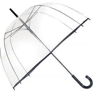 Kalanka-Parapluie En Forme De D&ocirc;me Transparent Transparent Avec Bordure Noire 83 Cm - Neuf