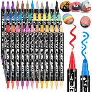 Feutre Acrylique, Cadeau Paques Enfant, 36 Couleurs Marqueur Peinture Acrylique Double Pointe(1-5mm), Pour Oeuf De Paques, Pierre, Verre, Bois, C&eacute;ramique, Plastique, Tissu, Scrapbooking - Neuf