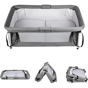 3 En 1 Berceau Cododo Pour B&eacute;b&eacute;,Inclinaison&hauteur R&eacute;glable,Lit Cododo De B&eacute;b&eacute; Avec Matelas Moelleux Et Moustiquaire 4 Roues,Pour 1 &Agrave; 36 Mois (Gris&iquest;80 * 40 * 100-115cm&iquest;) - Neuf