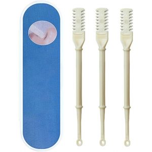 KALANKA-Lot de 3 coupe-poils nasaux 2 en 1, couteau &agrave; poils nasaux double face rotatif avec pince &agrave; oreilles pour homme et femme, rotatif &agrave; 360 degr&eacute;s (cr&egrave;me, 3 pi&egrave;ces) - Neuf