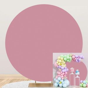 Rose Pur Toile De Fond Ronde Solide Rose Cercle Fond Couverture 200 Cm Fête D'anniversaire Décor Photographie Fond Pour Bébé Douche Nuptiale Baptême Gâteau Table Bannière - Neuf