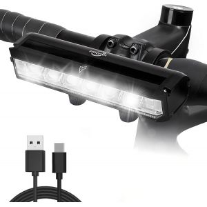 Lumiere Velo 1400 Lumens Super Lumineux Led 4000mah Lampe Rechargeable Usb,5 Mode Lumière Étanche Ipx5 Lampe Velo Led Puissante Pour Cyclisme Nocturne Étanche Phare Pour Vtt Course Cycliste - Neuf