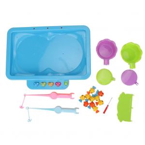Ensemble de jouets de peche electriques avec 10 petits poissons, jouet educatif interactif pour enfants (bleu) - Neuf