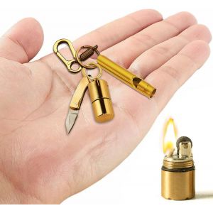 Ytfhg-Kit D'outils De Survie - Mini-Couteau, Mini-Lampe À Huile, Outils De Camping Et De Randonnée, Idéal Pour Le Camping En Plein Air - Neuf