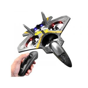 Avion de voltige t&eacute;l&eacute;command&eacute; V17 2,4 GHz avec lumi&egrave;res LED - Argent - Neuf