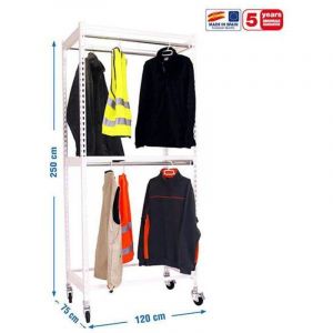 Simonrack &eacute;tag&egrave;re M&eacute;tallique Blanche 1200x2500x750 Mm - Neuf