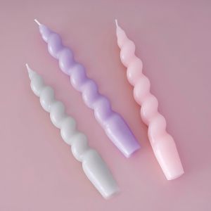 ERYI-Lot De 3 Bougies Spirales Vert Pastel, Rose Et Lilas Pour Décoration De Table - Neuf