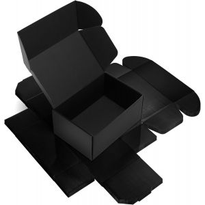 Lbgwp60-6 Boîtes Emballages Cadeaux Noires 22.9x15.3x10.2cm, Boîte Noir Double Face Livré Avec Autocollants De Vi S Souriants - Neuf