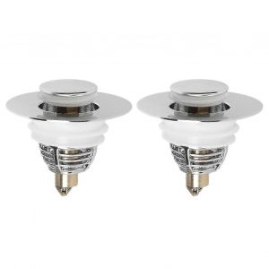 Lot de 2 bouchons de vidange pour lavabo de salle de bain - Neuf