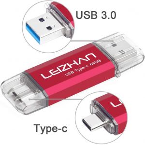 CMJAAGUR-Clé Usb Type C 64 Go,Flash Drive Usb 3.0 Otg Pour Huawei Samsung Smartphone Android De Type C-Rouge[M1057] - Neuf