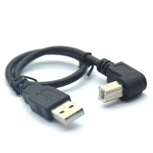 C&acirc;ble adaptateur USB vers imprimante - USB 2.0 A m&acirc;le vers B, 90&deg; - 480 Mbit/s - Haute vitesse - Adaptateur filaire/sans fil - Cordon de rallonge (vers le haut) - 1,5 m - Neuf