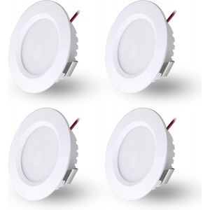 SUBZONAL-Spot LED Encastrable 230V 3W, LED Spot Etanche Salle de Bain IP44, Spots de plafond Trou &iquest;55-58mm, Extra Plat 15mm, Spots Encastr&eacute;s Pour cuisine chambre, Lot de 4 (Blanc,Blanc Froid 6000K) - Neuf
