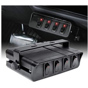 Boîtier D'interrupteurs À Bascule 4 Positions 12 V [20 A Max.] [Fils Awg 12] [12 V Cc] Spst Marche/Arrêt Pour Éclairage Automobile, Voiture, Bateau, Camion, Véhicule Et Plus Encore. - Neuf