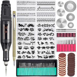 108 Pcs Kit D'outils De Gravure Électrique,Multifonctionnel Filaire Mini Graveur Stylo Bricolage Ensemble D'outils Rotatifs (E - Neuf