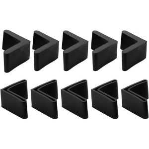 10pcs Patin Angle Fer Pieds Chaise Protection En Caoutchouc Embout Meuble Forme L Capuchon 29 Mm X 29 Mm Noir - Neuf