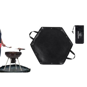 Tapis Hexagonal Pour Foyer Ext&eacute;rieur, Protection Contre La Chaleur Et Rangement Du Bois De Chauffage - Neuf