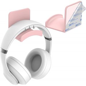 LORANKA-Support Casque - &Eacute;couteurs Crochet Headset Stand Holder avec[Adh&eacute;sif Fort] pour &Eacute;couteurs Gaming,C&acirc;bles et Manette pour Bureau/Mural /Table (Rose) - Neuf