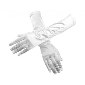 Gants De Mariee En Satin, Longs, Elegants Et A La Mode, Pour Femme, Pour Soiree, Spectacle, Blanc, Taille Unique - Neuf