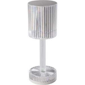 Kal-Lucignano Lampe De Table Led En Cristal Sans Fil Pour L'intérieur Avec Abat-Jour En Cristal Changeant De Couleur Rvb Plastique Transparent Fonction Tactile Rechargeable Par Usb - Neuf