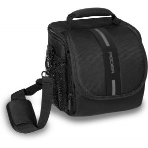 Essex Camera Bag for SLR Camera with Rain Protection, Shoulder Strap and Accessories Compartments, Size M Black/Grey - Neuf