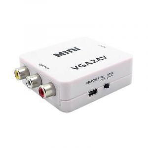 VGA vers AV Mini Converter Scaler Adaptateur Support 1080P VGA2AV Convertisseur PC vers TV HD Ordinateur vers TV - Neuf