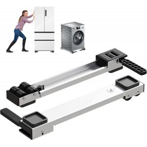 Support Réglable Pour Machine À Laver Avec Roulettes, Extensible 50 À 80 Cm, Stable Et Surélevé, Facile À Déplacer Pour Machines À Laver, Sèche-Linge, Réfrigérateurs Et Meubles - Neuf