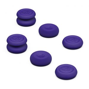 Set de Thumb Grip, capuchons de joystick Skin, CQC et FPS pour manette Nintendo Switch Pro & manette PS5 / PS4 / Slim/Pro SAVAGE RAVEN by Skull & Co., Violet galactique, 3 paires (6 pi&egrave;ces) - Neuf