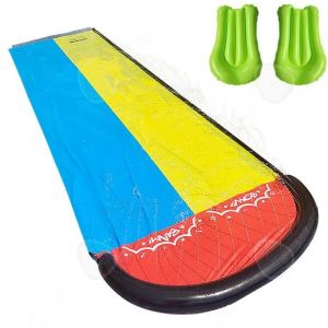 C Toboggan Aquatique 480x145cm Avec 2 Planches Gonflables Toboggan &Agrave; Eau Tapis De Glisse &Agrave; Eau Toboggan Pour Pelouse Ventriglisse - Neuf