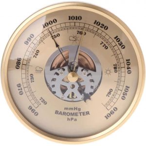 SUBZONAL-PNAWLLCF-65 Barom&egrave;tre Mural 108 mm Perspective de Cadran Rond Station m&eacute;t&eacute;orologique mmHg/HPA - Neuf