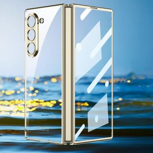 Checarzhn--No1-Tui Samsung Fold 6 Housse De Protection Phantom Electrolytique, De Style Mince Film Tout Compris,Housse De Téléphone Pliante Pour Samsung Galaxy Z Fold 6 5g-Or - Neuf