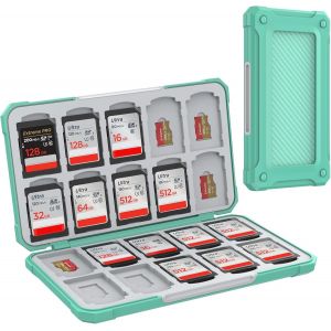 NSIECD-Rangement Carte M&eacute;moire pour Cartes SD/TF, &Eacute;tui de Stockage Portable pour Carte SD Compatible avec 20 SDXC SDHC et 20 TF Emplacements pour Cartes - Neuf