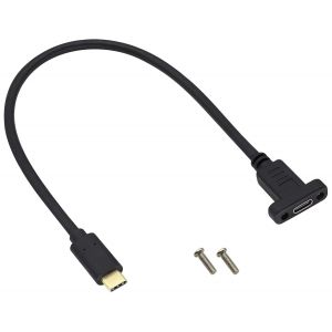 KALANKA-Câble Adaptateur USB Type C Mâle vers USB C Femelle à Montage Panneau Gen2 10Gbit/s,Prend en charge Chargement,Données,Audio,Tablette,Téléphone(0.3M/1Pied) - Neuf