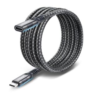 ERYI-240W Rallonge Usb C, Usb Type C 3.2 Gen 2 10Gbps Cable Extension Usb C Pd 3.0 & Qc 3.0 Cable Type C Mâle À Femelle 4K@60Hz Nylon Tressé Compatible Avec Macbook Pro Galaxy S24 S23 S22 (2M) - Neuf