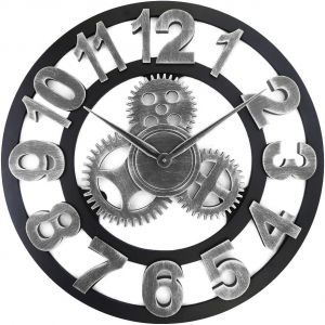 ChenQuanSarl-Horloge Murale En Fer De Style Industriel, 50Cm Roman Digital Silent Horloge Murale, Horloge Murale Ronde Exqu Pour Bureau, Cuisine, Salon Et Chambre À Coucher,Opération Préc - Neuf