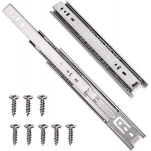 1 Paire De Glissières De Tiroir D'extension De 40,6 Cm,Glissières De Tiroir Verrouillables Robustes Pour Armoire,Glissières De Guidage À Roulement À Billes Pour Armoire - Neuf