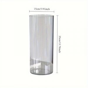 Vase &Agrave; Fleurs Cylindrique Transparent En Acrylique,Incassable,Grands Vases En Plastique Pour Centres De Table De Mariage,D&eacute;cor Hydroponique.1pc Circle 15x35cm. - Neuf