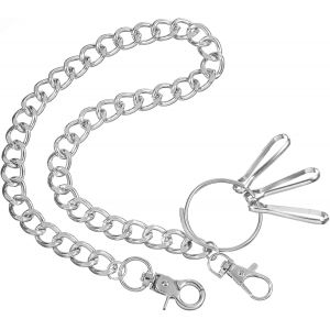 TRAHOO-Cha&icirc;ne de pantalon punk, hip hop, sac &agrave; main, cha&icirc;ne en m&eacute;tal robuste, cha&icirc;ne de portefeuille gothique, pour jeans et portefeuilles - Neuf