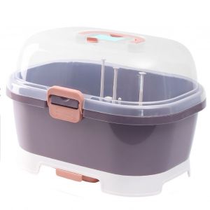 Hjlian Boite De Rangement Pour Gobelets D'allaitement Pour Nouveau-Ne, Support De Sechage Portable De Grande Capacite Pour Biberons, Violet - Neuf