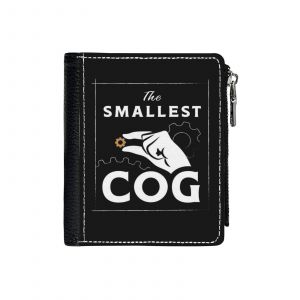 Portefeuille Le plus petit logo blanc du rouage=48 Compact en Simili-Cuir PU Porte-Cartes Fermeture Éclair Homme Femme Ad - Neuf