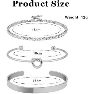 Bracelet Femme &Eacute;l&eacute;gant Argent&eacute; Avec Cristaux &Eacute;tincelants Bracelet Couple Minimaliste Perles Femme Raffin&eacute; Id&eacute;al Pour Toutes Occasions[Bra9203297] - Neuf