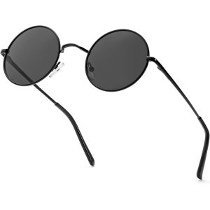 Lunettes De Soleil Rondes Pour Hommes Lunettes De Soleil Polarisées Lunettes De Soleil Pour Hommes : Lunettes Rondes Rétro Monture En Métal Lunettes Hommes Femmes - Neuf