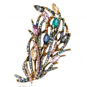 Broche Exquise En Forme De Fleur Pour Femme, Strass, Accessoire De Decoration Pour Vetements, Dore - Neuf