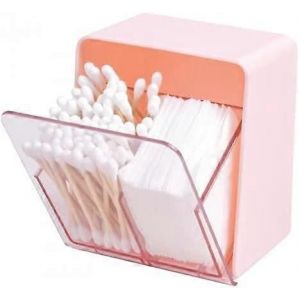 Boîte À Cotons-Tiges,2 Sections Avec Couvercle,Coton-Tige,Récipient À Coton-Tige,Pour Salle De Bain,Toilettes,Comptoir,Bureau À Domicile,Rangement De Bureau - Neuf