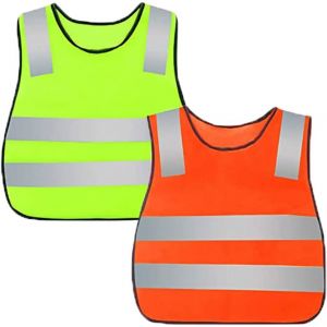 Meimie-2 Pcs Gilet De Sécurité Enfants,Gilet Réfléchissant Enfant Gilet Reflechissants Velo Pour Enfant Gilet Jaune Réfléchissant Gilet Réflecteur De Haute Visibilité Idéal,Pour Garçons Et Filles - Neuf