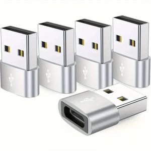 Adaptateurs OTG USB vers USBC,5 pi&egrave;ces,construction m&eacute;tallique Durable,compatibilit&eacute; universelle,y compris Macbook Samsung S24 IWatch AirPods--5pcs WHITE - Neuf