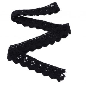Ruban De Dentelle En Coton A Faire Soi-Meme, Largeur 1,5 Cm, 20 Metres, Elegant Tissu Noir, Bordure En Dentelle Pour Rideaux, Vetements, Nappes, Loisirs Creatifs - Neuf