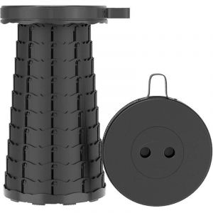 Tabouret Pliant Portable, Tabouret De Camping, Hauteur Télescopique Réglable De 7 À 45 Cm, Tabouret De Sac À Dos Télescopique - S-Noir - Neuf